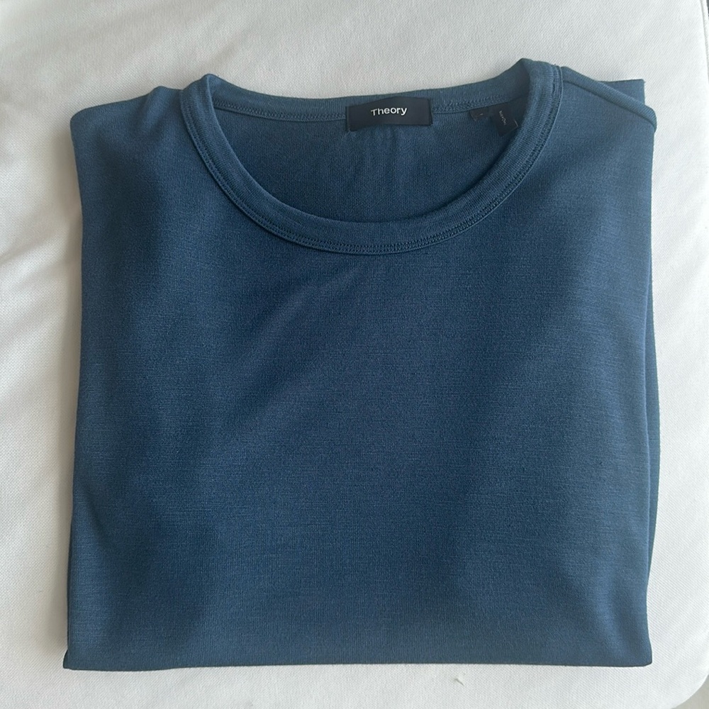 Theory Essential Tee in Anemone Modal Jersey - Blue